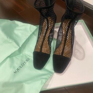 Aquazzura Black Mesh Heels